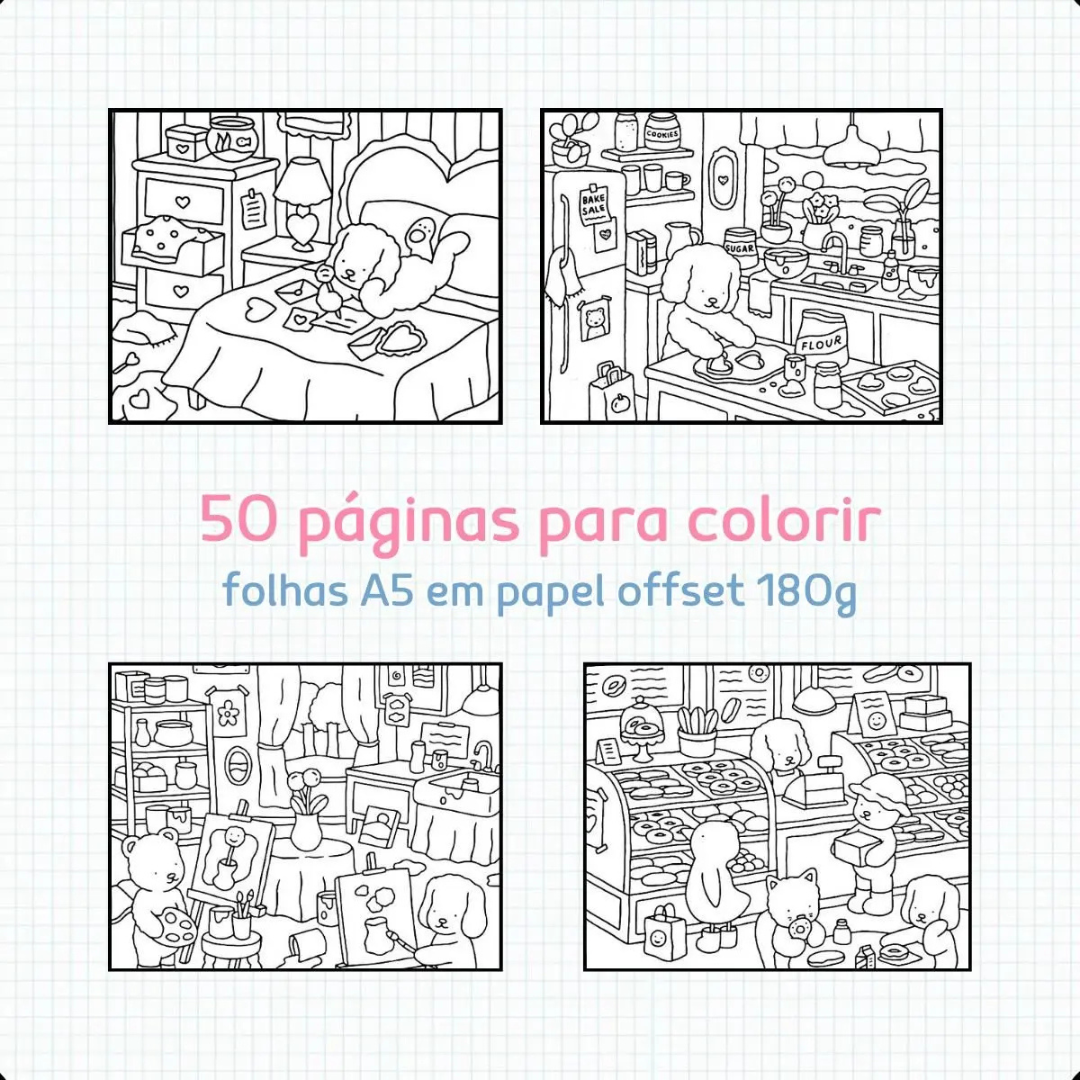 Kit Livros (50 Paginas) + Canetinhas Bobbie Goods™