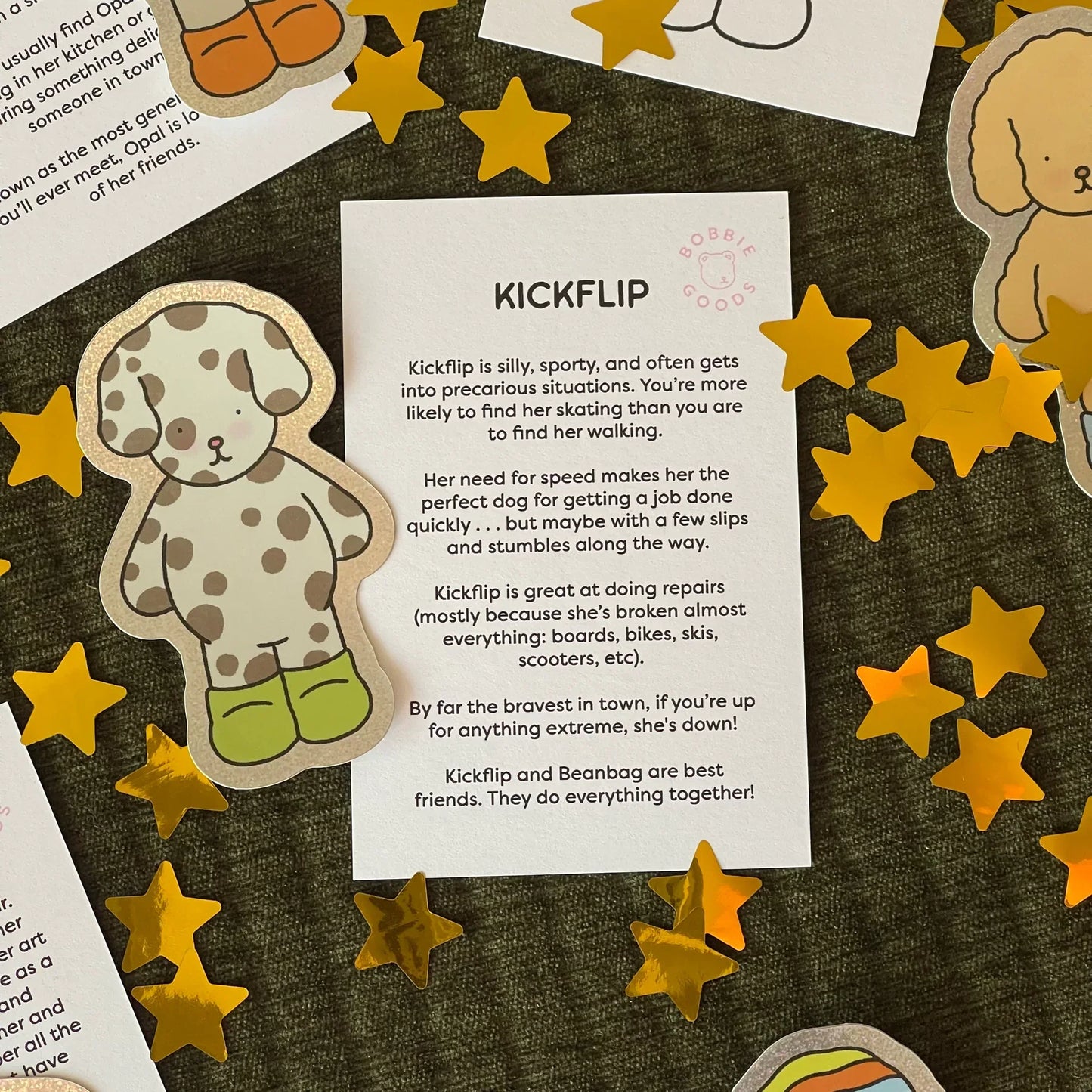 Sticker Glitter Kickflip + Cartão Informativo
