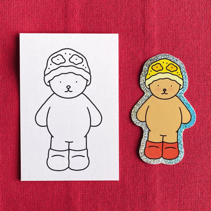 Sticker Glitter Bobbie + Cartão Informativo